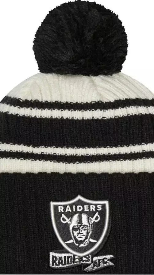 New Era Adult Las Vegas Raiders Sport Knit Beanie Hat / RRP £30
