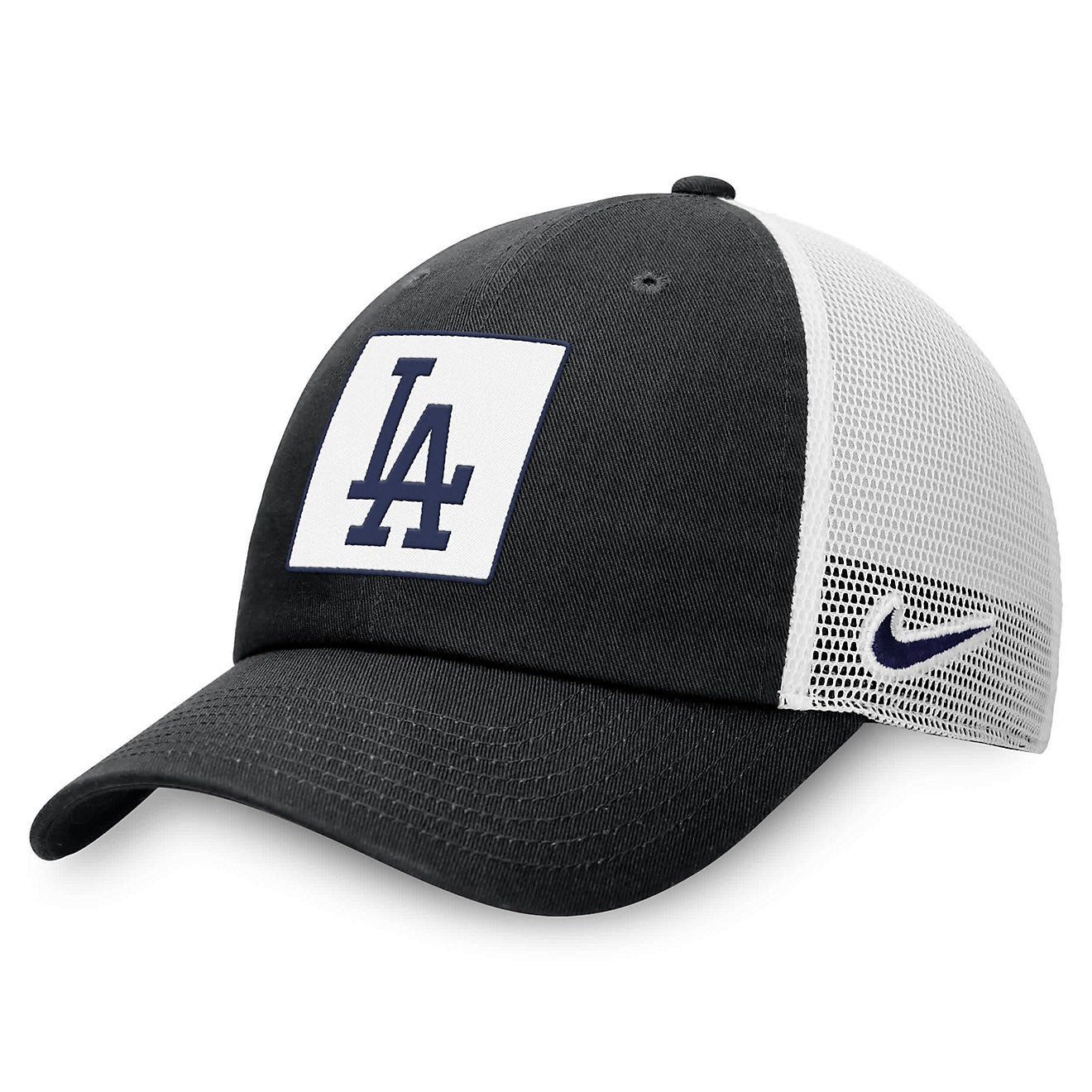 Nike Adult Los Angeles Dodgers Rise Structured Trucker Hat /Black White/ RRP £25