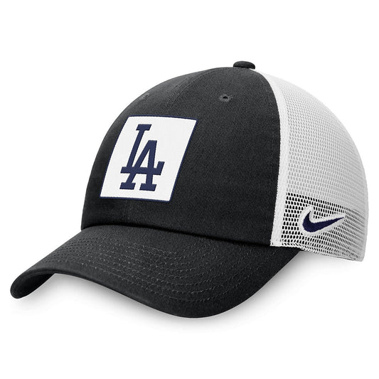 Nike Adult Los Angeles Dodgers Rise Structured Trucker Hat /Black White/ RRP £25