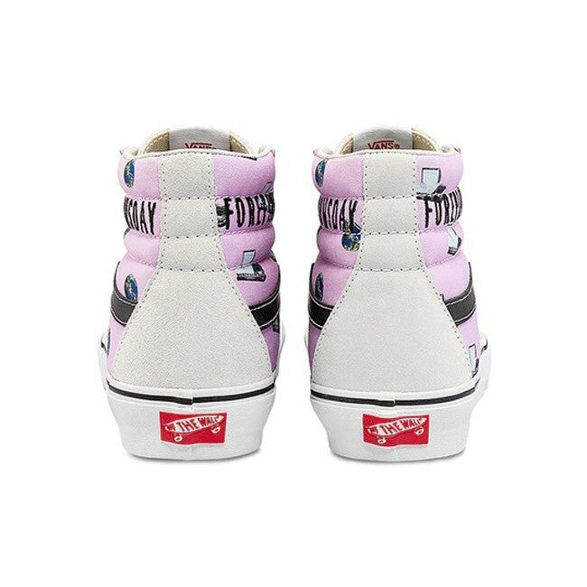 Vans Mens Sk8-Hi Doomsday White/Pink Trainers/Shoes / RRP £85
