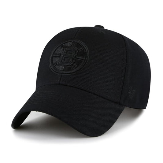 47 Brand Boston Bruins NHL MVP Snapback Cap / Blackout Black / RRP £35