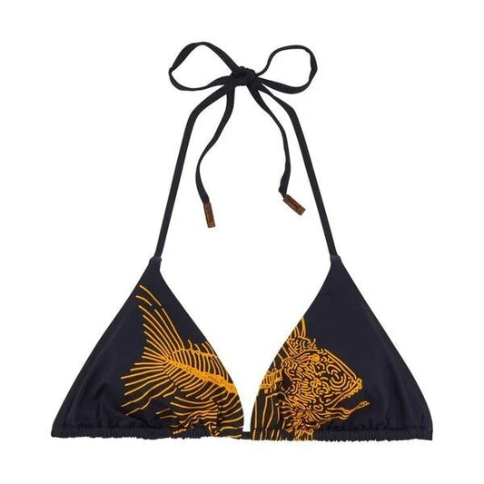 Vilebrequin Womens Bikini Top / Fleur / Navy Gold / RRP £130
