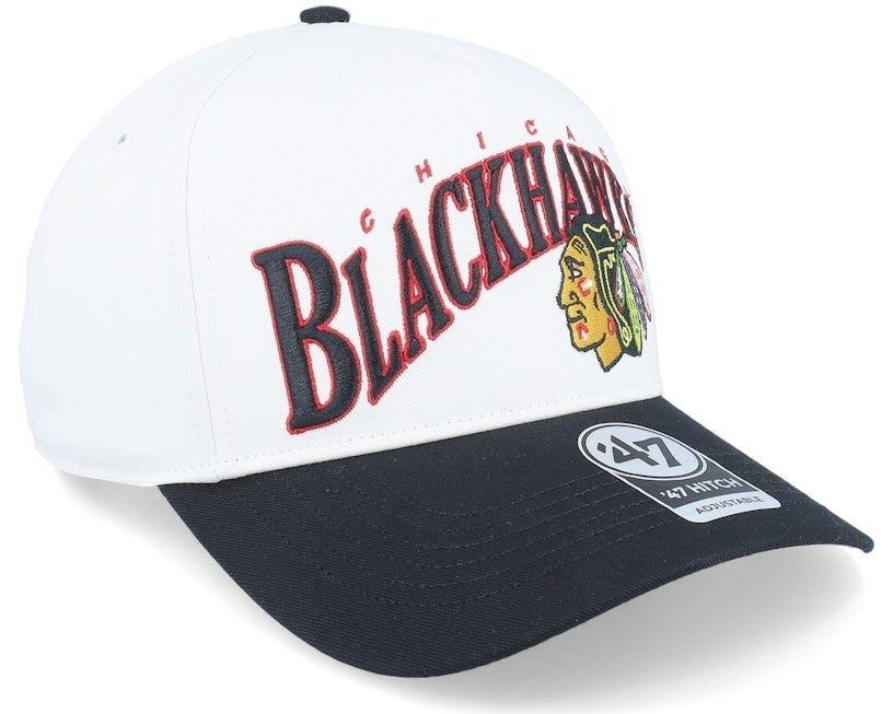 47 Brand Chicago Blackhawks Wave Hitch Cap / White Black / RRP £35