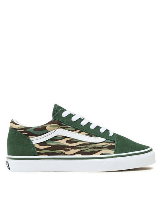 Vans Junior Old Skool Trainers / Green Camo Flame / RRP £50