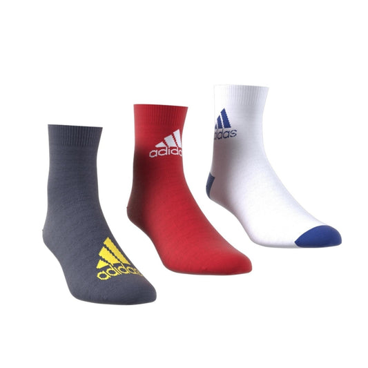 Adidas Toddler 3 Pack Crew Socks / White Red Grey / RRP £12