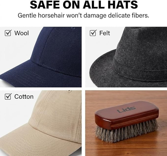 Lids Premium Cap Cleaning Brush – Hat Care Tool – Brown