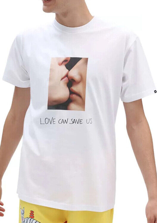 Vans Mens T-Shirt / Love Can Save Us / Pride White / RRP £35