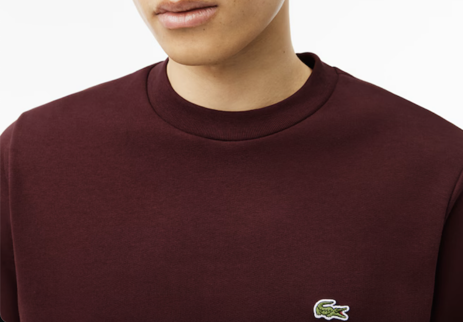 Lacoste Mens Fleece Crew Neck Sweatshirt / Bordeaux / BNWT / RRP £109