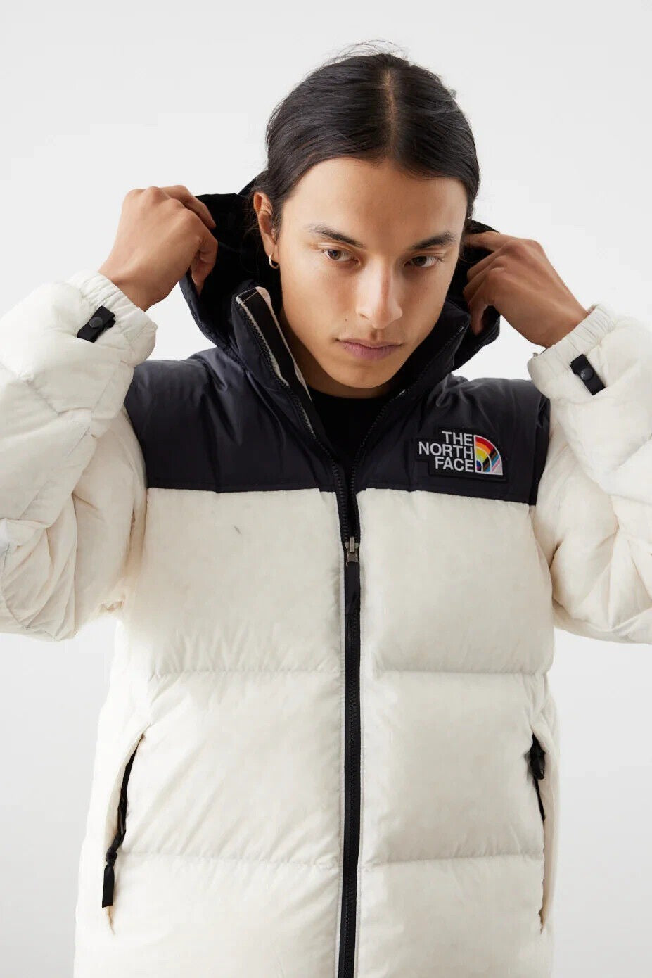 The North Face Womens Nuptse Pride Jacket / Gardenia White / RRP £270
