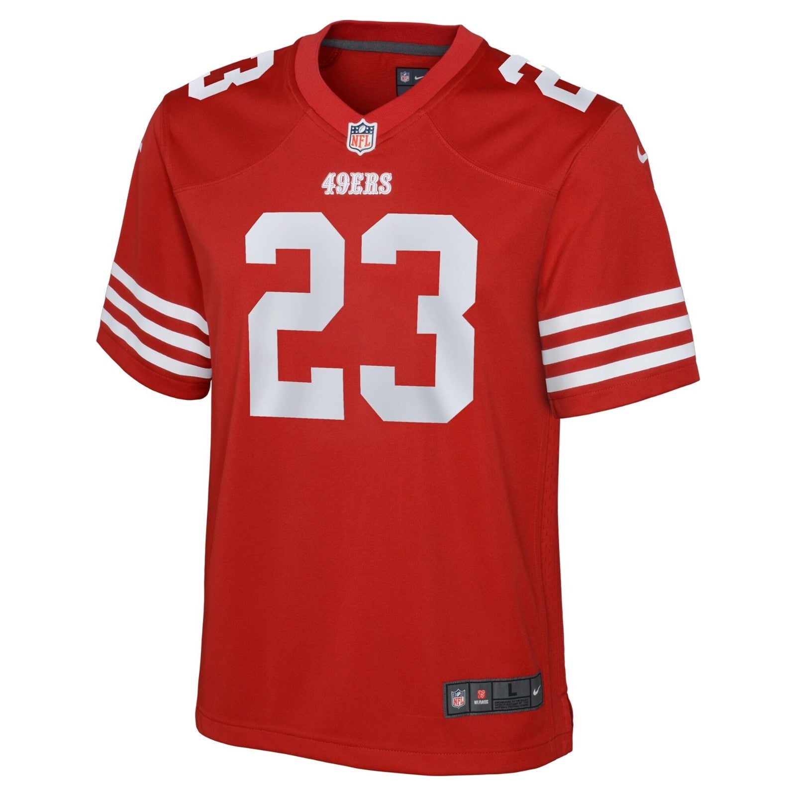 Nike Kids San Francisco 49ers NFL Jersey / Christian McCafferey 23 / Red / RRP £80