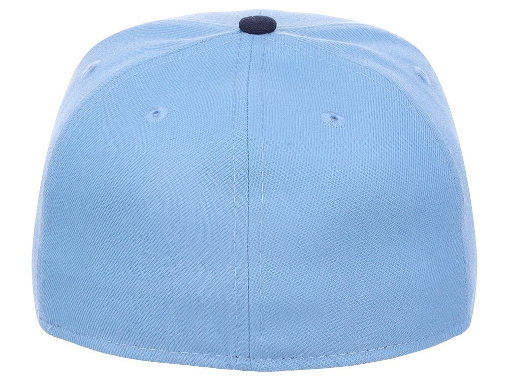 Unisex Plain Full Court Fitted Hat / Sky Blue Navy / £22