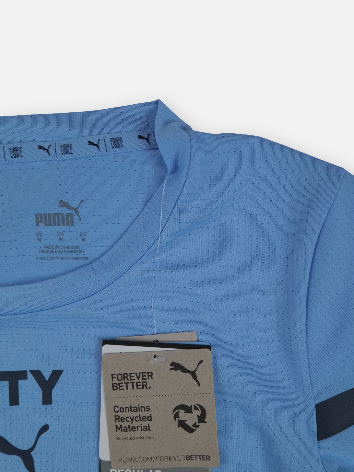 Puma Womens 2021-22 Manchester City Pre-Match Football Shirt / Blue / RRP £34.99