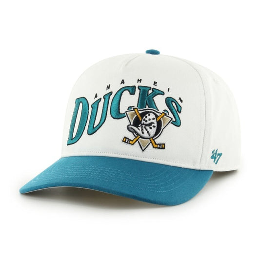 47 Brand Anaheim Ducks NHL Hitch Wave Snapback Cap / White Teal / RRP £35