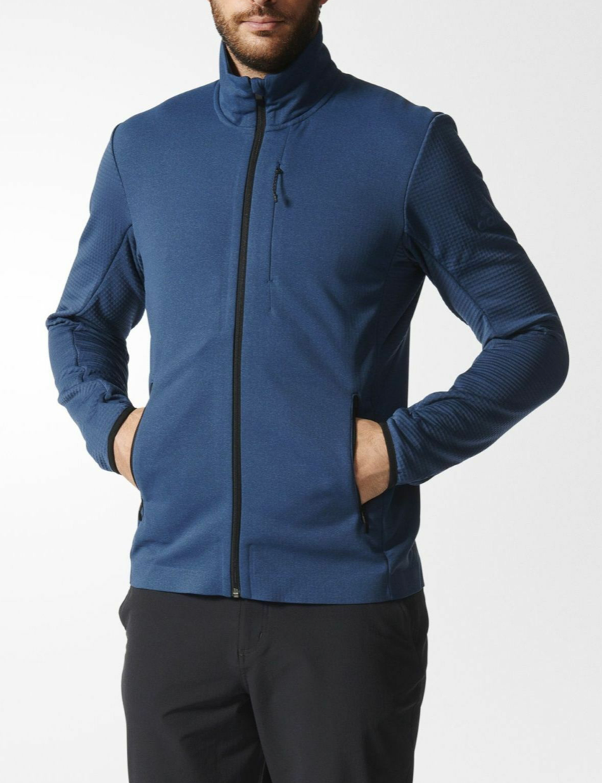 Adidas Mens Climaheat Fleece Full Zip Jacket / Blue / RRP £95