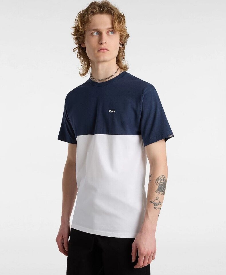 Vans Mens Colour Block T-Shirt / White Blue / RRP £25