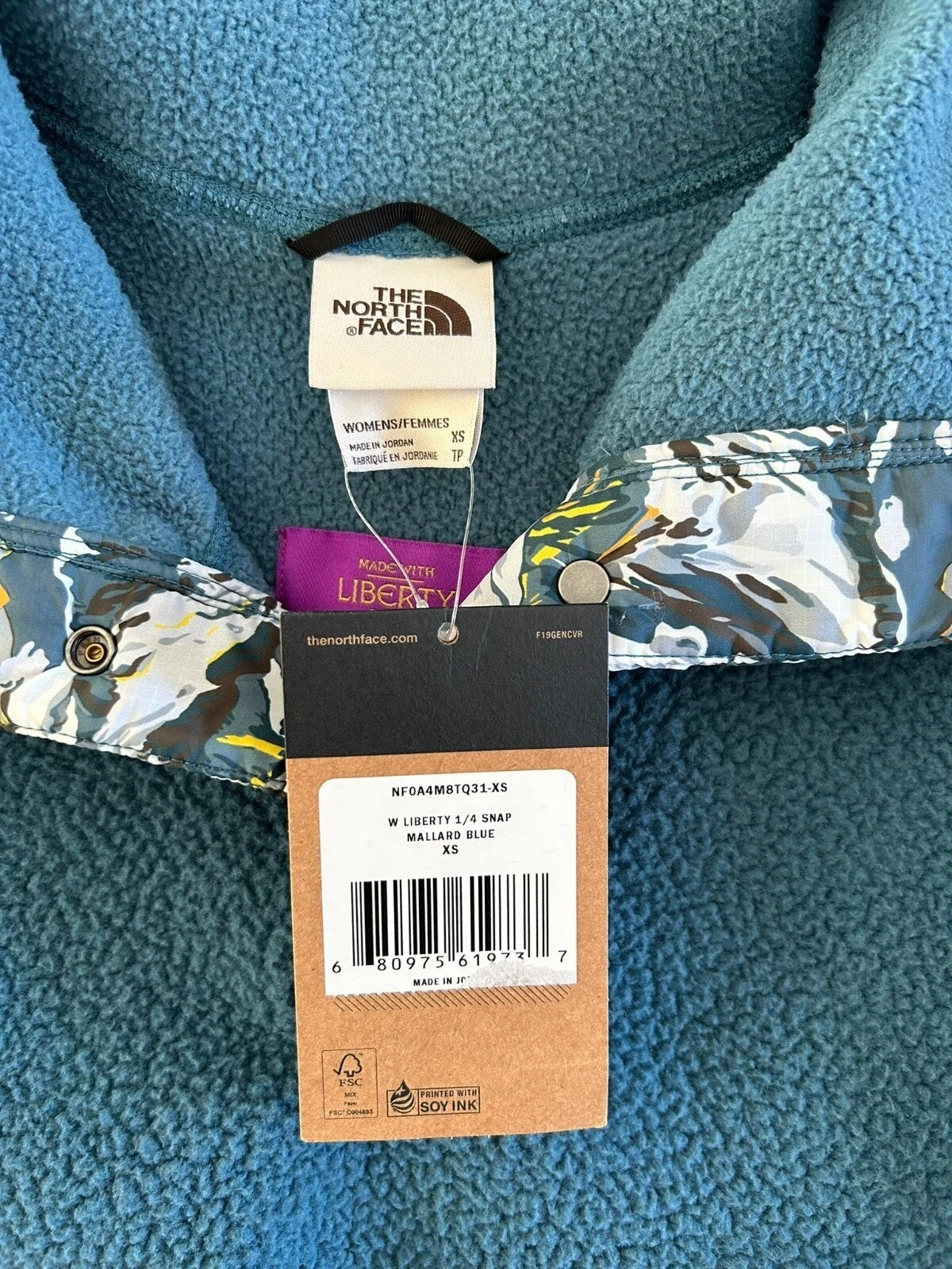The North Face Womens Liberty 1/4 Snap Fleece / Mallard Blue / RRP £180