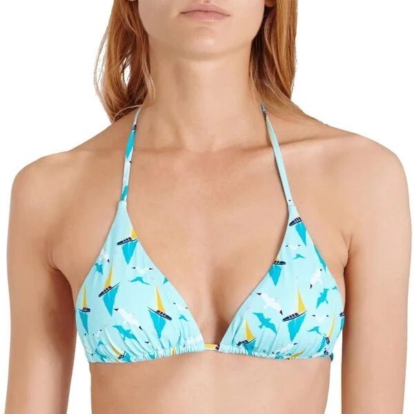 Vilebrequin Womens Bikini Top / Fleur / Teal Blue / RRP £130
