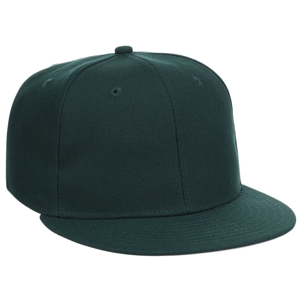 Unisex Plain Full Court Fitted Hat / Dark Green / £22