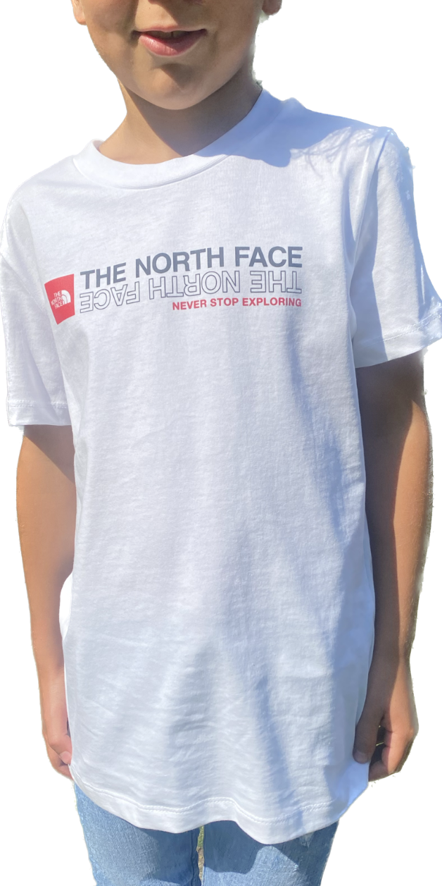 The North Face Kid's Upside Down Logo T-Shirt / White / RRP £22