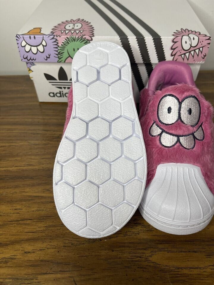 Adidas Kids Kevin Lyons Furry Superstar / Pink White / RRP £60
