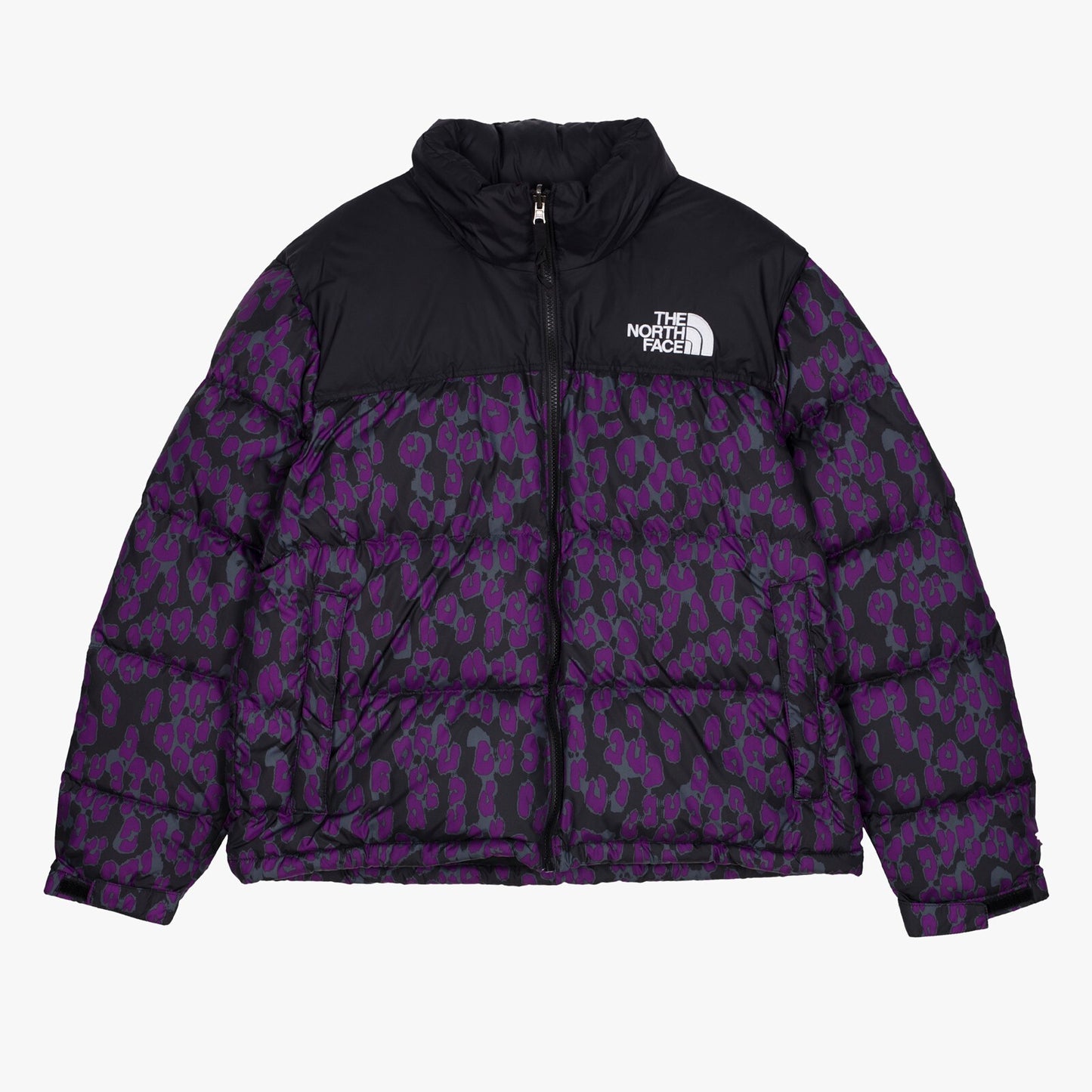 The North Face Women's Print Nuptse Puffer Jacket / Black Purple Print / Rrp £30