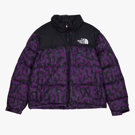 The North Face Women's Print Nuptse Puffer Jacket / Black Purple Print / Rrp £30