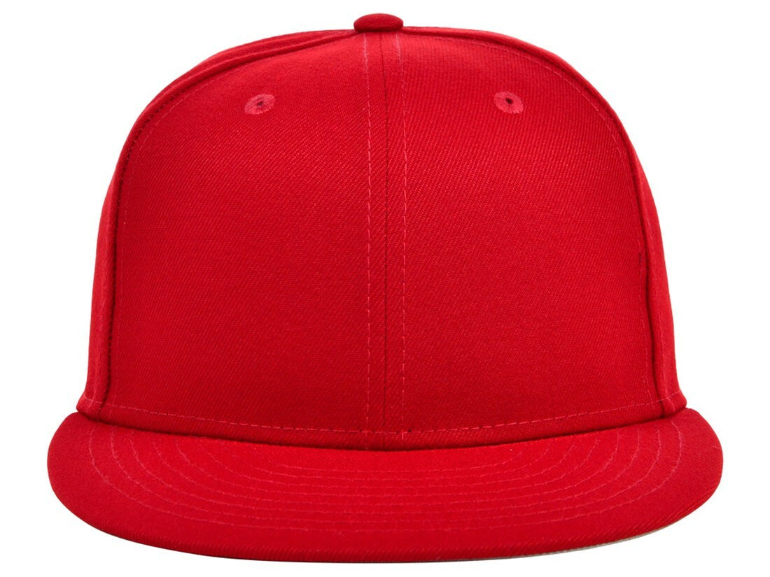 Unisex Plain Full Court Fitted Hat / Red / £22