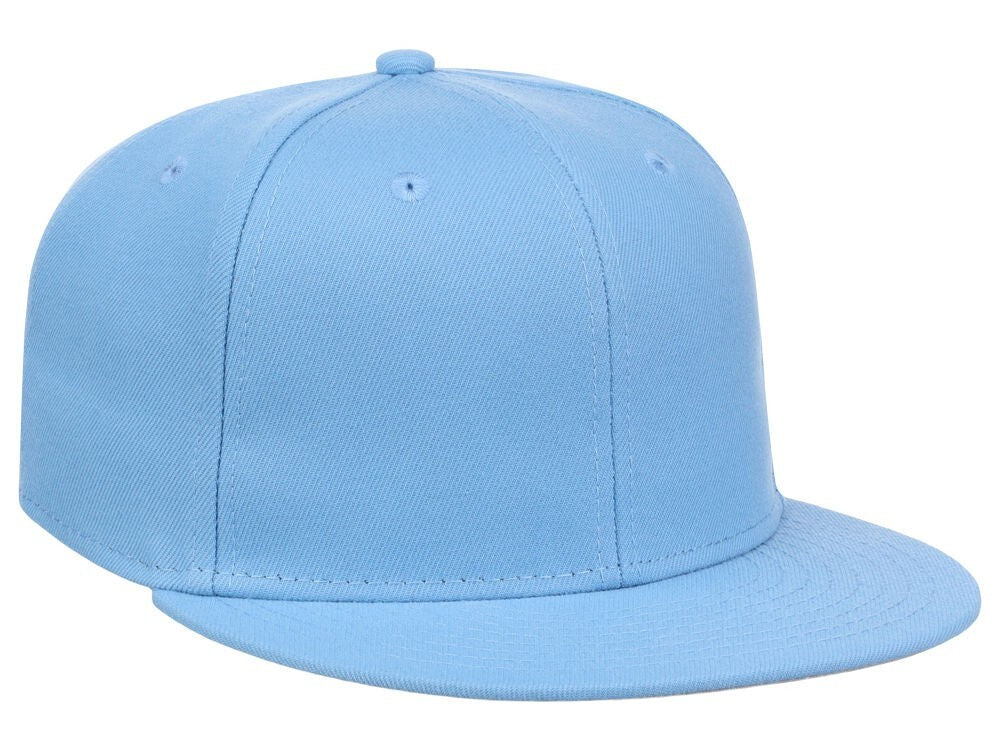 Unisex Plain Full Court Fitted Hat / Blue / £22