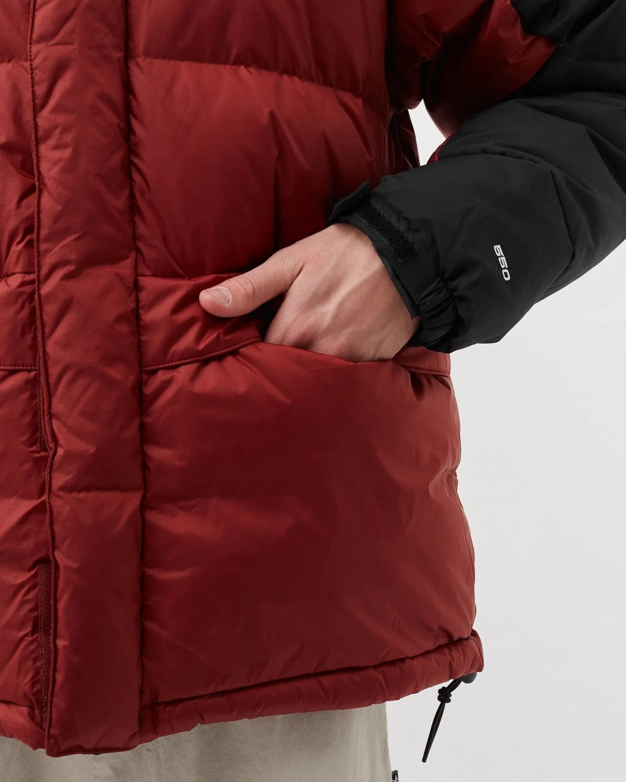 The North Face Mens Himalayan Down Puffer Parka Jacket / Red Black / RRP £360