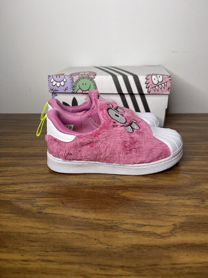 Adidas Kids Kevin Lyons Furry Superstar / Pink White / RRP £60