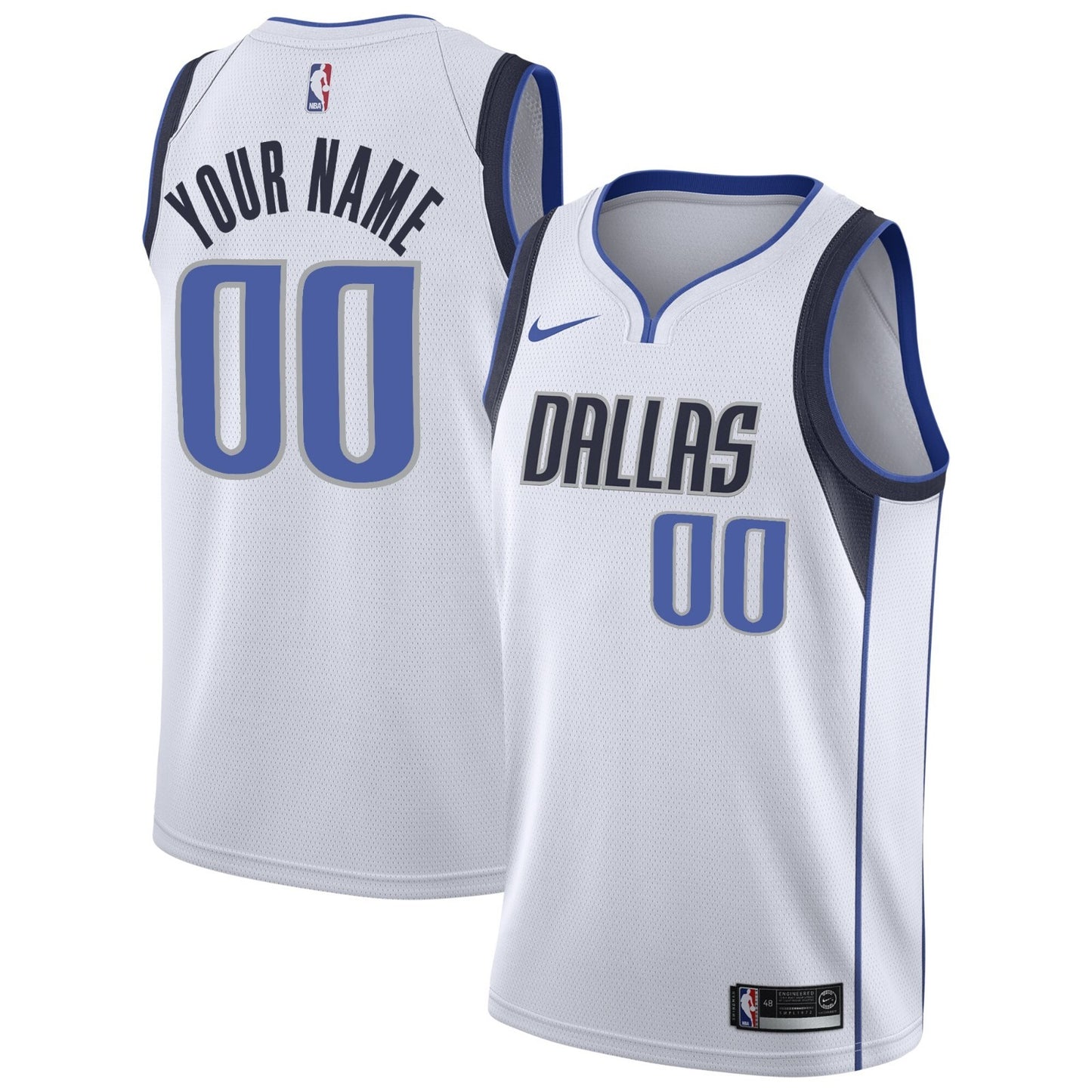 Nike Men's Dallas Mavericks Swingman Blank Basketball Jersey / White / RRP £90