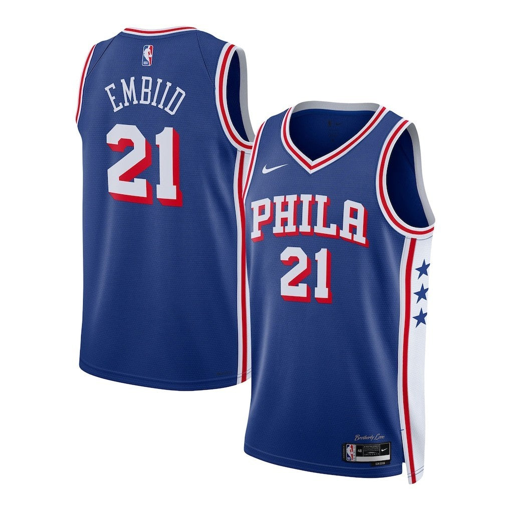 Nike Philadelphia Sixers Blue Basketball Jersey / Joel Embiid / RRP £95