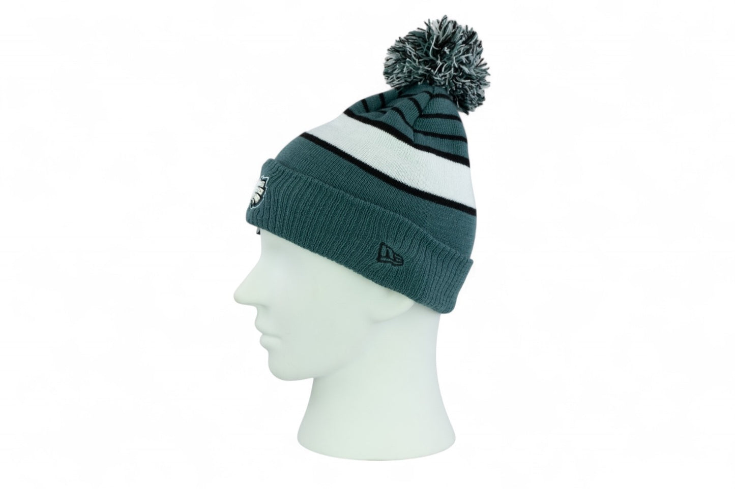 New Era Philadelphia Eagles Team Stripe Knit Hat / Green White / RRP £28