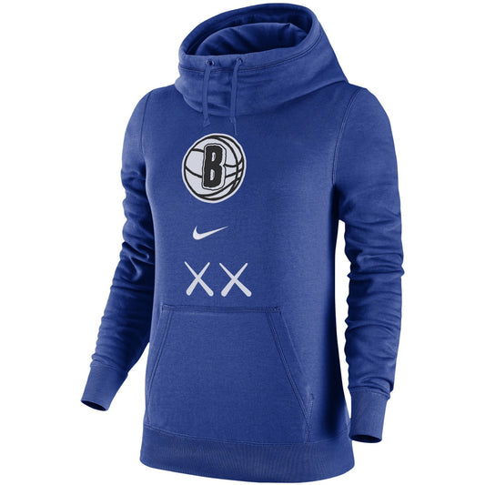 Nike Womens Brooklyn Nets City Edition Fleece Hoodie / Blue / RRP £70