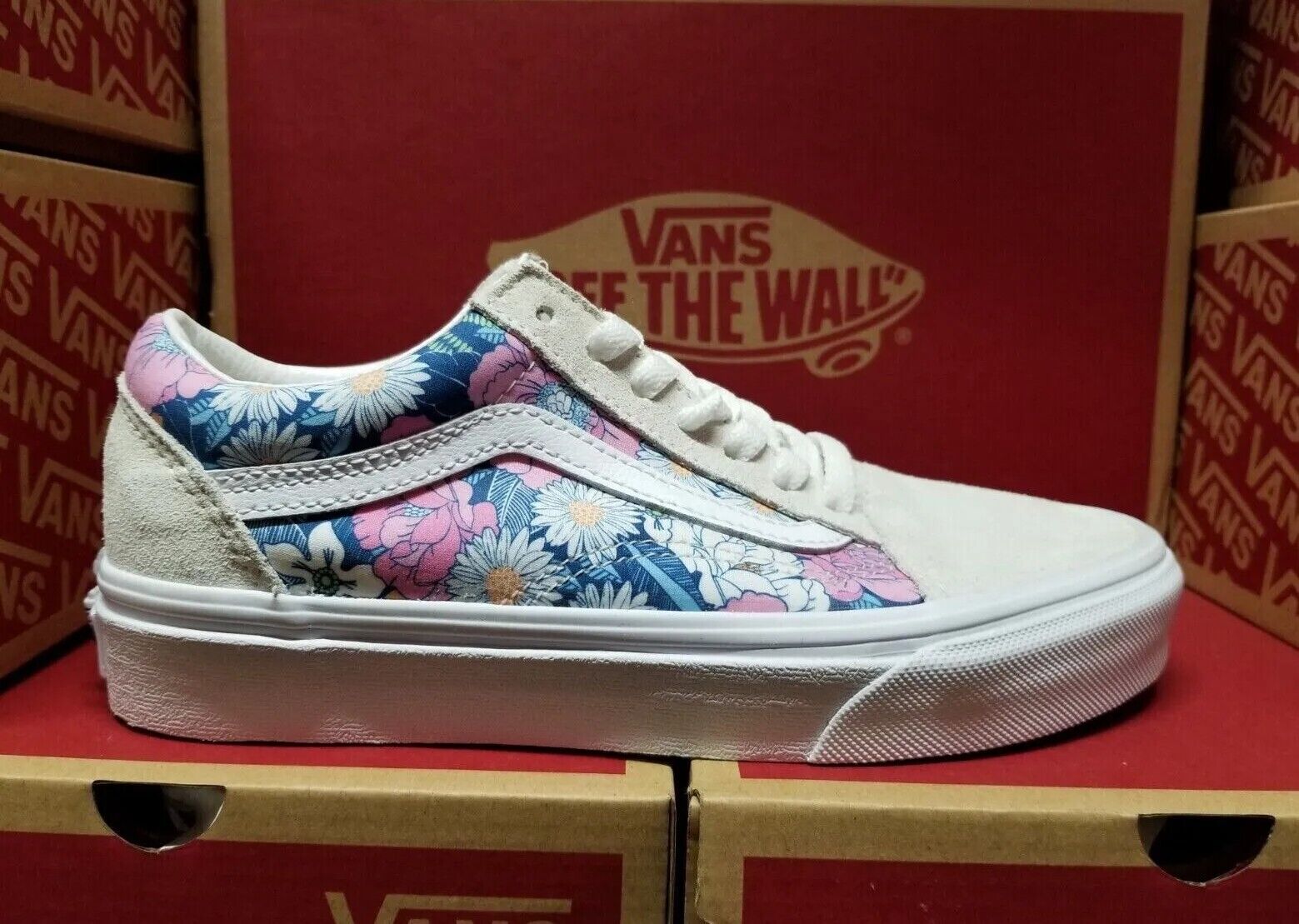 Vans Womens Old Skool Trainers / Suede White Floral / RRP £70