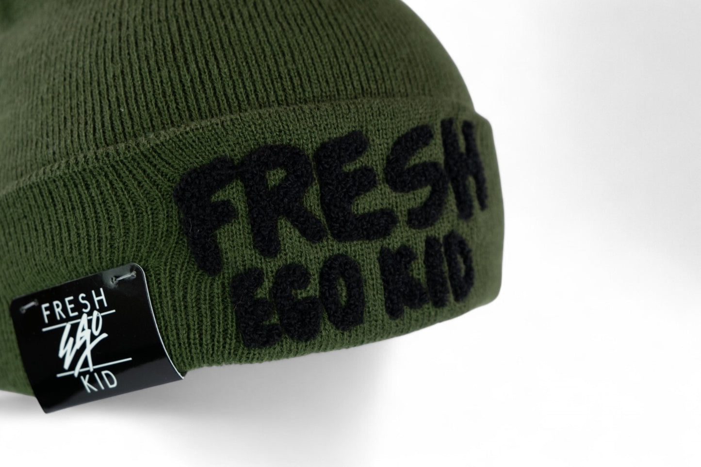 Fresh Ego Kid Heritage Knit Beanie / Olive Black / RRP £24