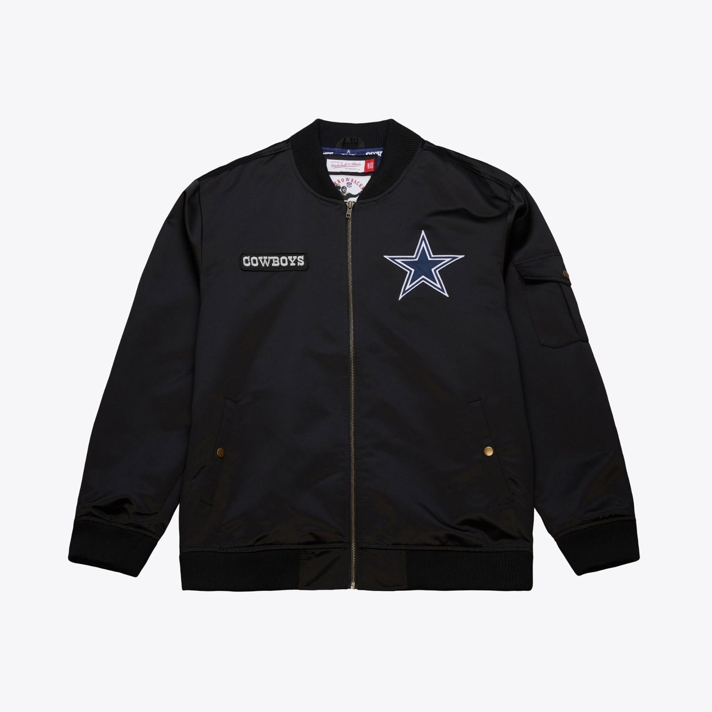 Mitchell & Ness Dallas Cowboys Black Vintage NFL Logo Bomber Jacket / RRP £125