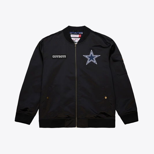 Mitchell & Ness Dallas Cowboys Black Vintage NFL Logo Bomber Jacket / RRP £125