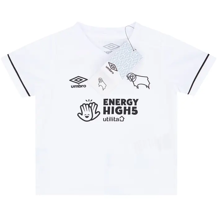 Umbro Infant Derby County 20-21 Home Full Football Kit / White / RRP £40