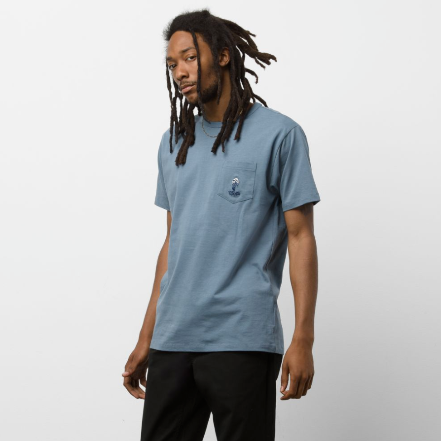 Vans Mens Off The Wall Graphic Pocket T-Shirt / Blue Mirage / RRP £32