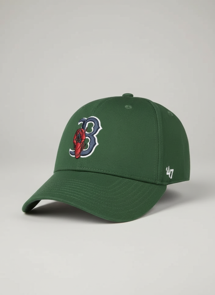 47 Boston Red Sox Cap / MVP Unisex MLB Hat / Lobster Logo Dark Green / RRP £28