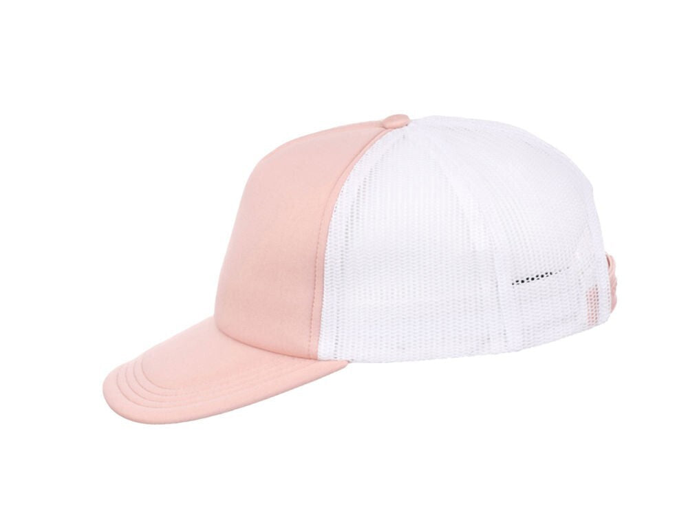 Unisex Plain Screen Foam Trucker Hat / Rose White / £20