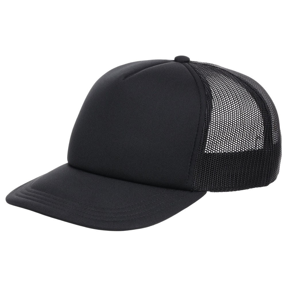 Crowns By Lids Plain Black Trucker Hat / Black / RRP £18