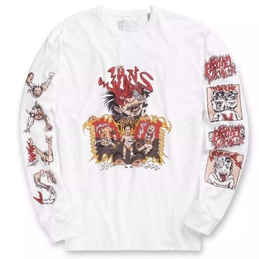 Vans Mens Off The Wall Gallery Dwinky KA Long Sleeve T Shirt /White / RRP £42
