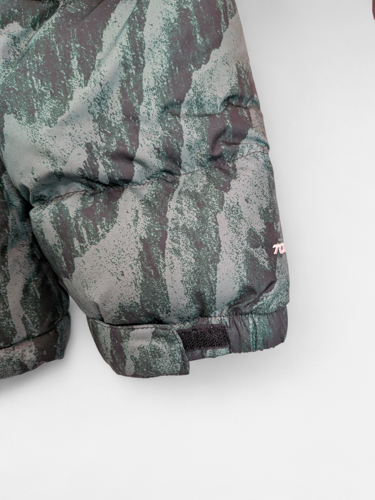 The North Face Womens PRINT NUPTSE PUFFER JACKET / Green Black / RRP £230