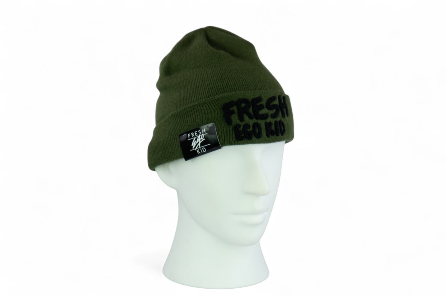 Fresh Ego Kid Heritage Knit Beanie / Olive Black / RRP £24