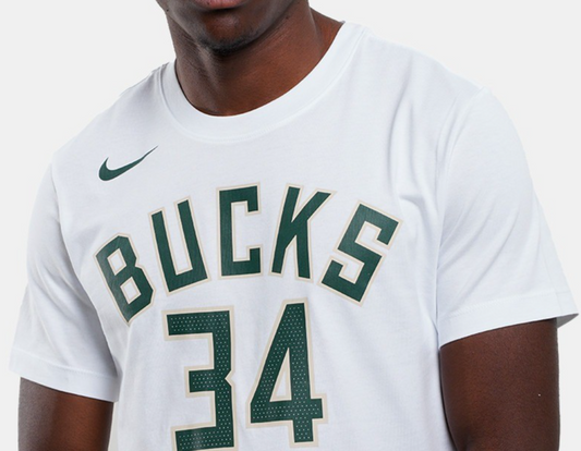 Nike NBA Milwaukee Bucks Giannis Antetokounmpo T-Shirt / White / RRP £30