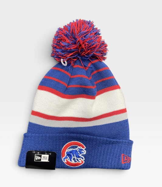 New Era Chicago Cubs Team Stripe Knit Hat / Blue / RRP £28