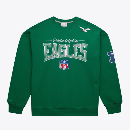 Mitchell & Ness Philadelphia Eagles There & Back 2.0 Crew Fleece Sweater/RRP £75