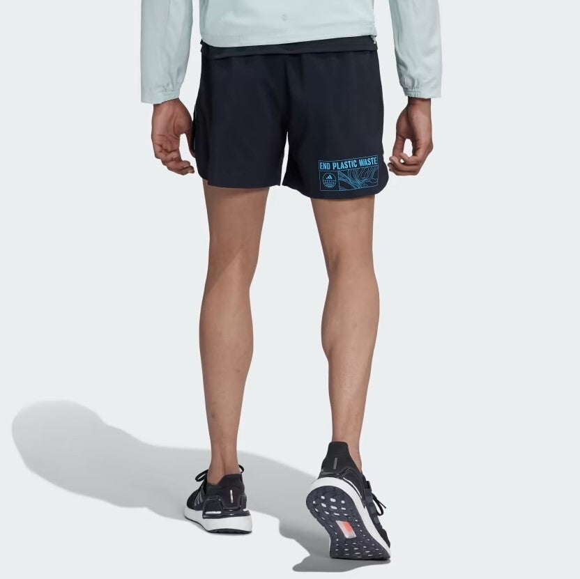 Adidas Mens Designed For Running Shorts / For The Ocean / Black / RRP £43